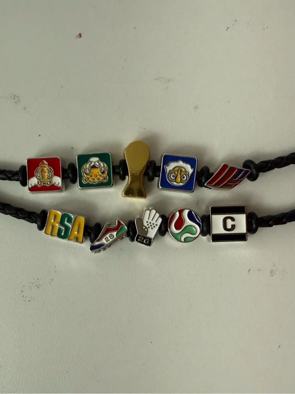 FIFA official Charm Braided Leather Bracelet - Multicolor Enamel Icons - Picture 8 of 14
